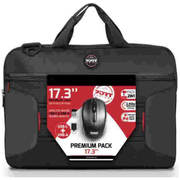 Torba za notesnik 43,9 cm (17,3″) Port Premium Pack + WL miška črna (501874) - slika 2