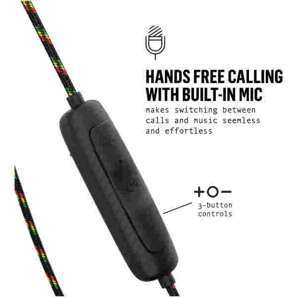 House of Marley Smile Jamaica Wireless 2 brezžične ušesne slušalke - rasta - slika 4