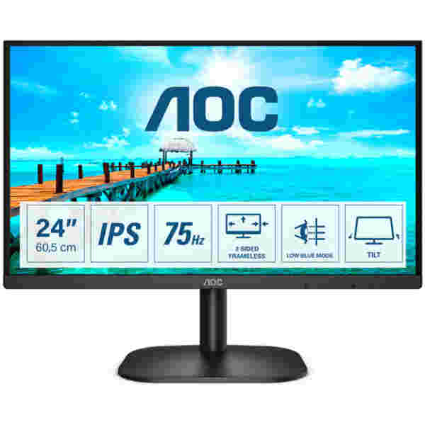 Monitor AOC 60,5 cm (23,8") 24B2XH 1920x1080 75Hz IPS 8ms VGA HDMI - slika 4