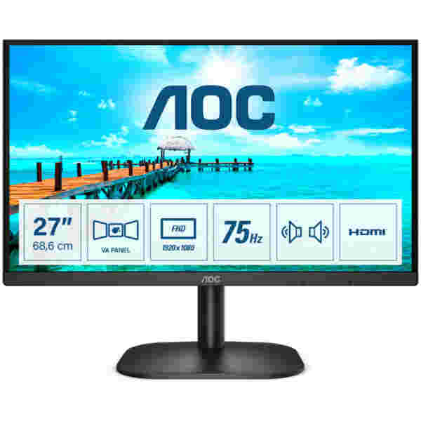 Monitor AOC 68,6 cm (27,0") 27B2AM 1920x1080 75Hz VA 4ms VGA HDMI Zvočniki  3H - slika 4