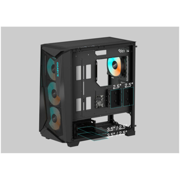 Ohišje GigaByte C301 GLASS V2 ATX - črna RGB - slika 3