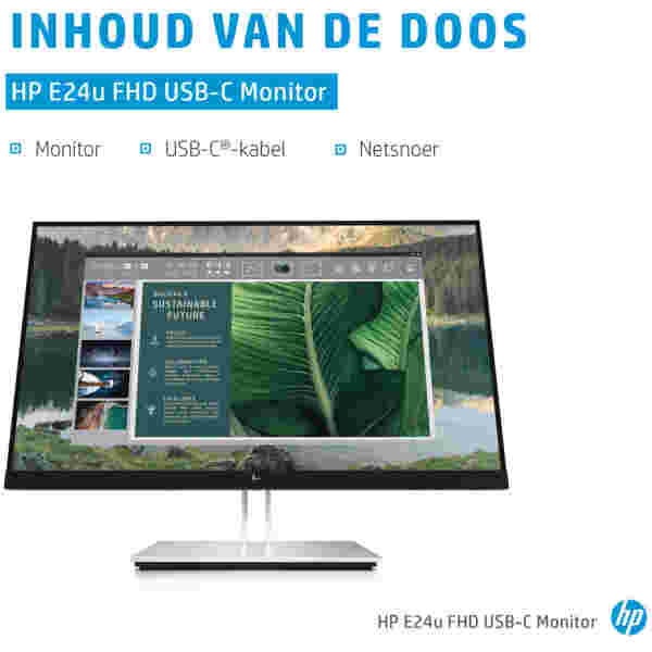 Monitor HP 60,5 cm (23,8") E24u G4 1920x1080 IPS 5ms HDMI DisplayPort USB-C 65W DP-Out 4xUSB3.2 Pivot  3H sRGB99% - slika 5
