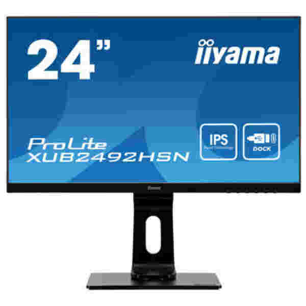 Monitor Iiyama 59,9 cm (23,6")  XUB2492HSN-B1 1920x1080 75Hz VA 4ms HDMI DisplayPort USB-C 65W 2xUSB3.0 Pivot Zvočniki  RJ45 - slika 4
