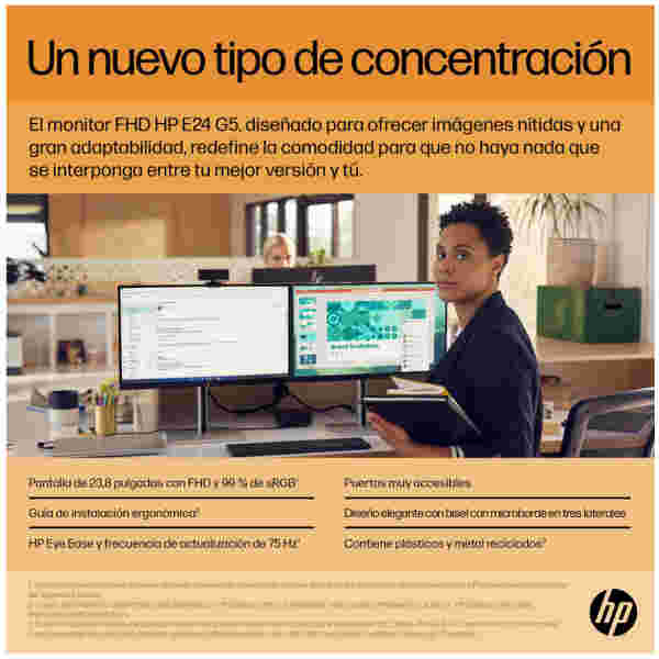 Monitor HP 60,5 cm (23,8") E24 G5 1920x1080 75Hz IPS 5ms HDMI DisplayPort 4xUSB3.2 Pivot  3H sRGB99% - slika 4