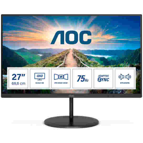 Monitor AOC 68,5 cm (27,0") Q27V4EA 2560x1440 75Hz IPS 4ms HDMI DisplayPort  zvočniki 3H sRGB104% - slika 4