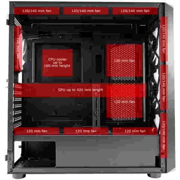 Ohišje LC Power Gaming 804B Obsession X MidiATX - črna RGB - slika 4