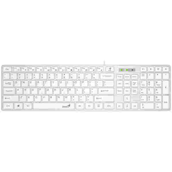 Tipkovnica USB Genius Slim 126 SLO | bela 126 tipk (31310017414)