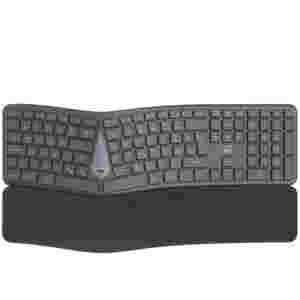 Tipkovnica Bluetooth + USB Ewent Wireless Ergonomic Multi-Connect SLO | Slovenski nabor znakov črno-siva (EW3289)