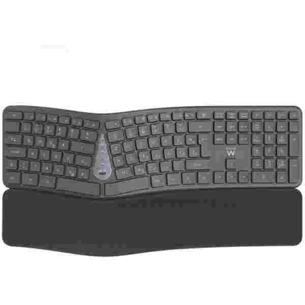 Tipkovnica Bluetooth + USB Ewent Wireless Ergonomic Multi-Connect SLO | Slovenski nabor znakov črno-siva (EW3289)