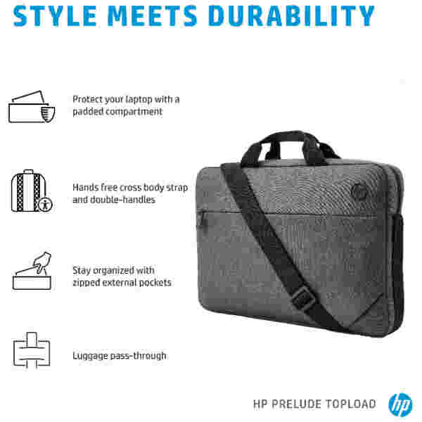Torba za notesnik 39,6 cm (15,6″) HP siva (1E7D7AA) - slika 3