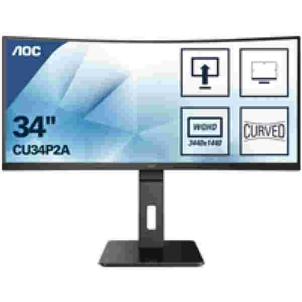 Monitor AOC 86,4 cm (34,0") CU34P2A 3440x1440 Curved 100Hz VA 1ms 2x HDMI DisplayPort 4xUSB3.0 HAS Zvočniki 2x3W  3H sRGB120% PRO - slika 5