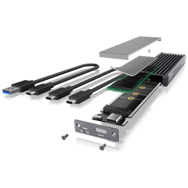 IcyBox IB-1817MC-C31 USB-C 3.1 ohišje za M.2 NVMe in SATA SSD ter zaščito pred pisanjem - slika 4