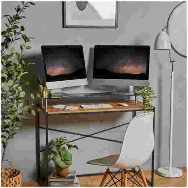 Vonhaus steklen podstavek za monitor XL črn - slika 2