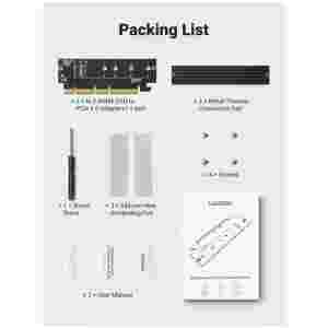 Ugreen M.2 PCIe NVME M-Key na PCIe 4.0 x16 adapter s hladilnikom - box