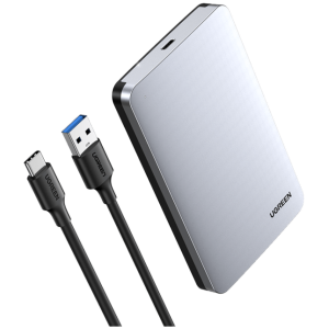 Ugreen 2.5 SATA ohišje za disk srebrn + USB-C-USB-A kabel - box