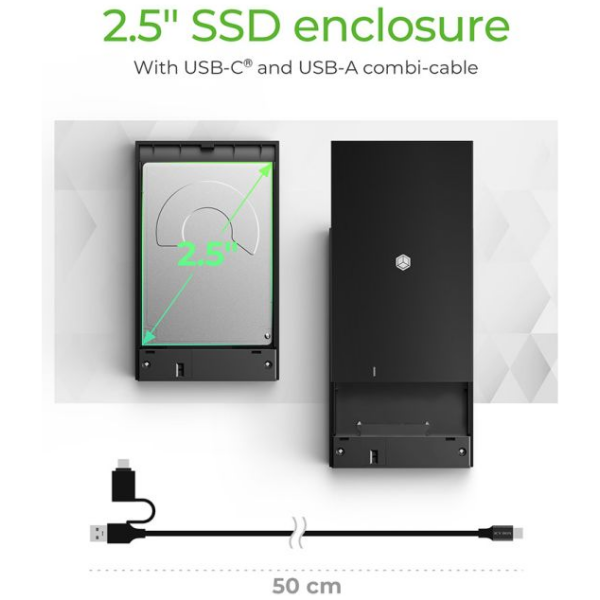 IcyBox IB-200T-C3  USB-C 3.2 ohišje za 2,5" HDD in SSD diske - slika 3