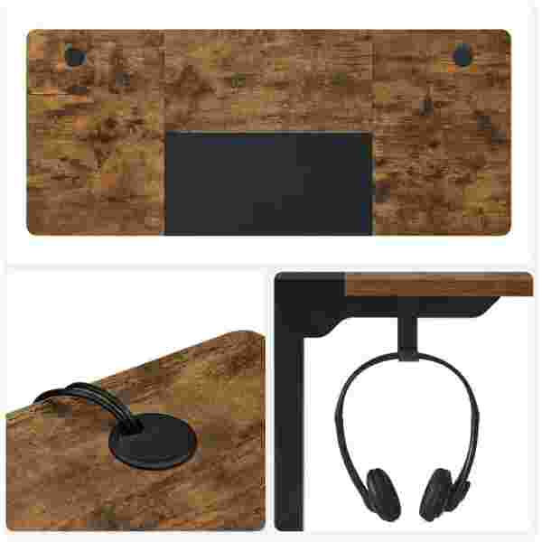 SONGMICS električna Sit/Stand miza z okvirjem črno rustikalna, LSD016X01 - slika 3