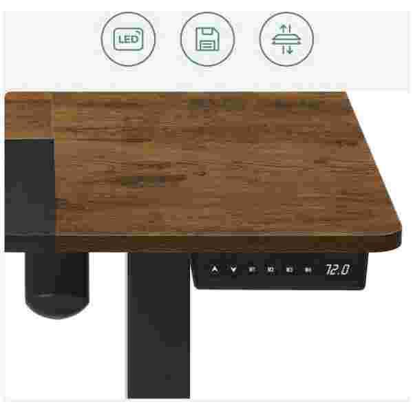 SONGMICS električna Sit/Stand miza z okvirjem črno rustikalna, LSD016X01 - slika 5