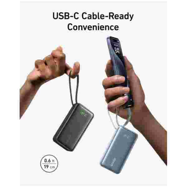Anker 545 Nano powerbank 10K z vgrajenim kablom USB-C
