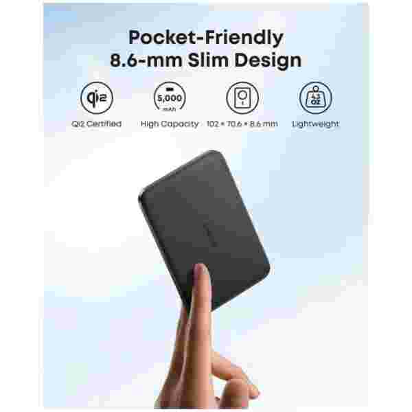 Anker Nano Power Bank 5000 mAh Slim, črn - slika 4