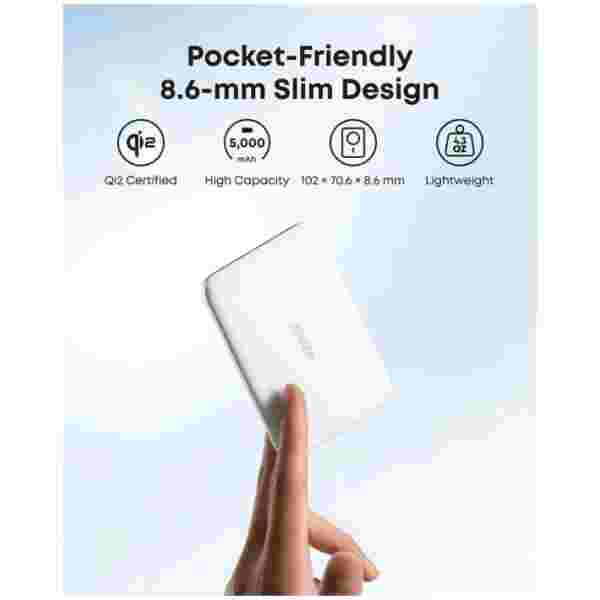Anker Nano Powerbank Slim 5000 mAh, bel - slika 4
