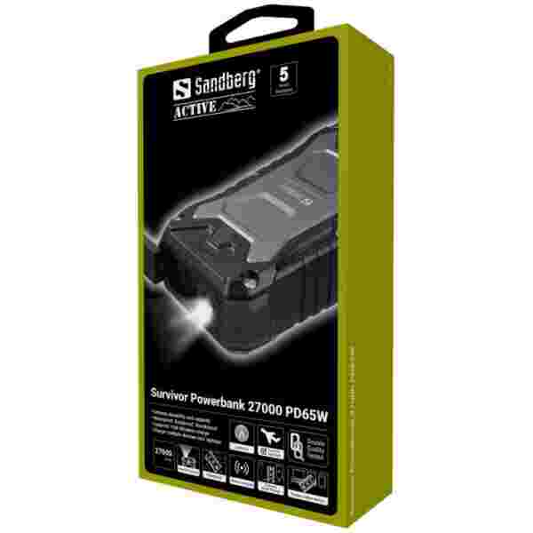 Sandberg Survivor Powerbank 27000 PD65W - slika 2