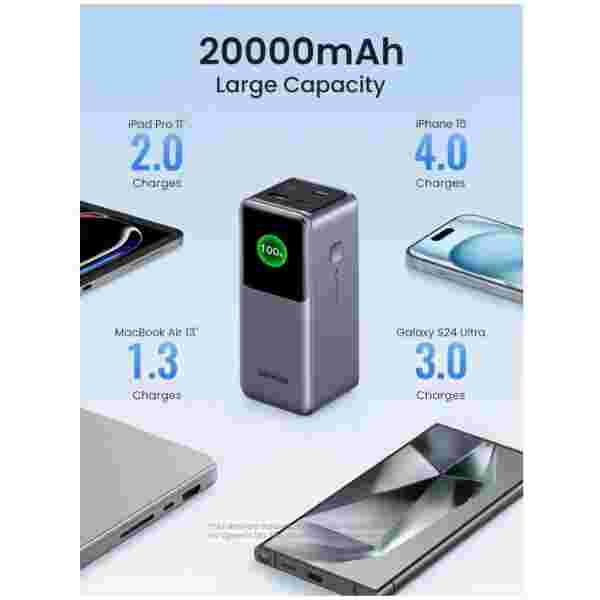Ugreen prenosna polnilna baterija 20.000mAh, 130W s pametnim digitalnim zaslonom - slika 3