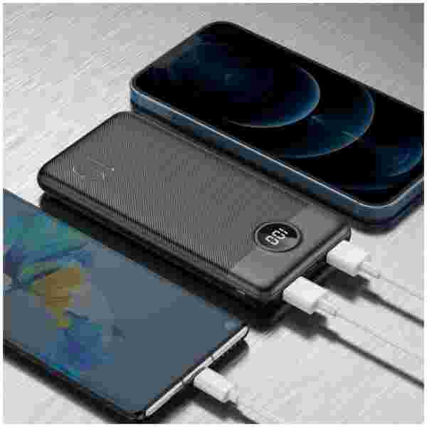 VEGER L10S PowerBank 10.000 mAh LCD, črn - slika 3