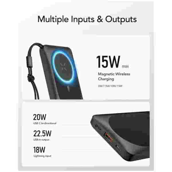 VEGER prenosna baterija MagOn 10000 mAh, črna - slika 4