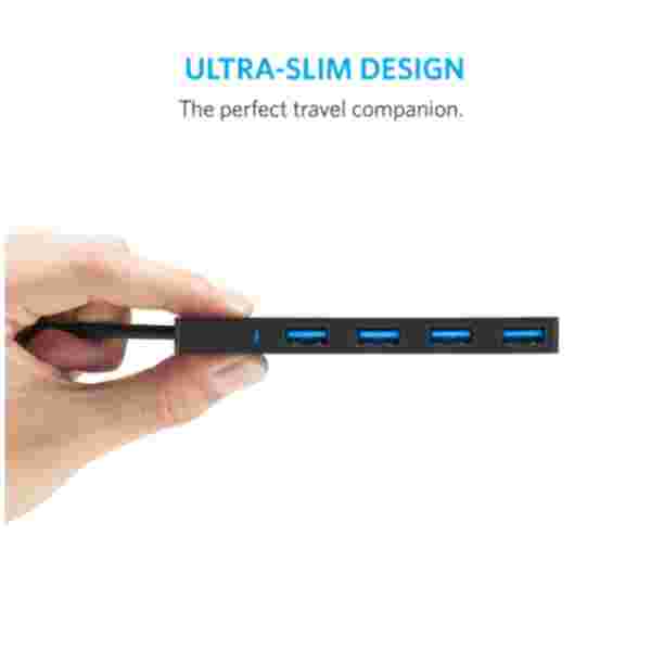 Anker Ultra Slim 4-port USB 3.0 hub črn