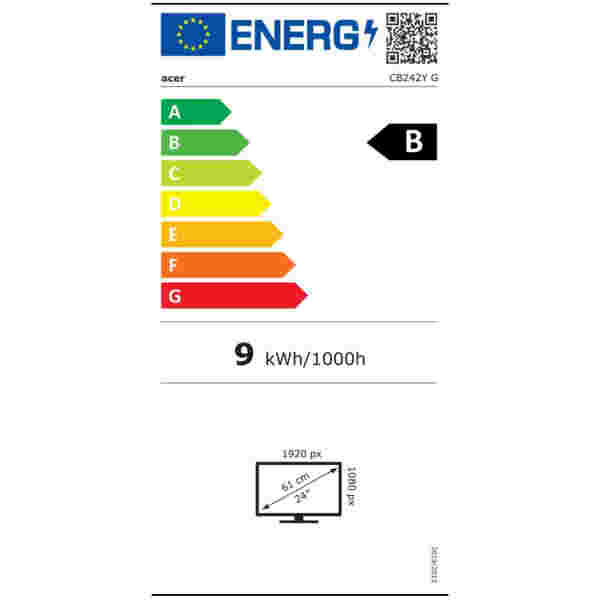 8") CB242YGBMIPRX 1920x1080 120Hz IPS 1ms VGA HDMI DisplayPort Pivot Zvočniki  sRGB99% AdaptiveSync Vero