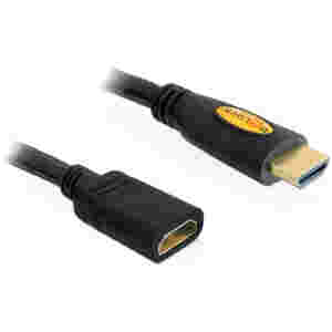 KABEL HDMI/HDMI M/F  2,0m podaljšek Delock črn ETH (83080)