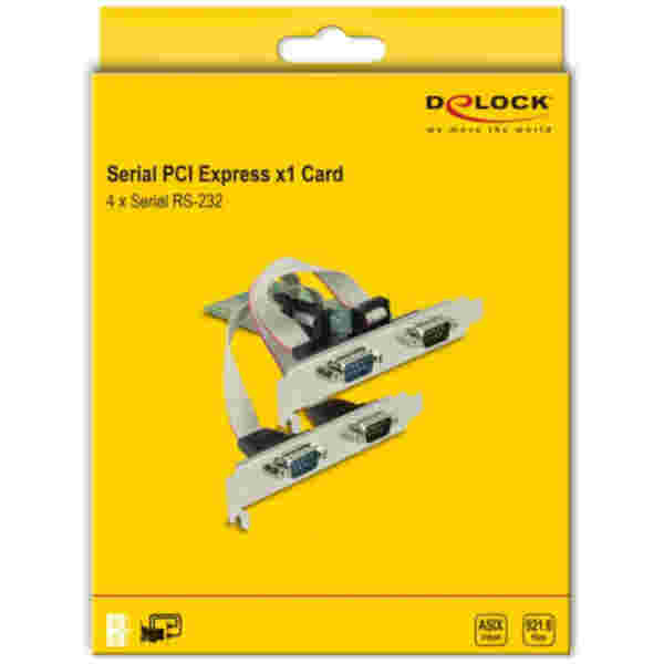 Kontroler PCI-Express => 4x serijski COM port RS232 9pin Delock + Low Profile 89557 - slika 4