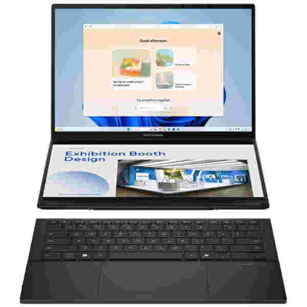 Prenosnik Asus 2x 35,5 cm (14,0") Zenbook Duo 14 OLED 2880x1800 OLED na dotik 500nit 120Hz Ultra 9-285H/32GB/SSD2TB/BL/Intel Arc/Win11Home (90NB14X1-M00B70)