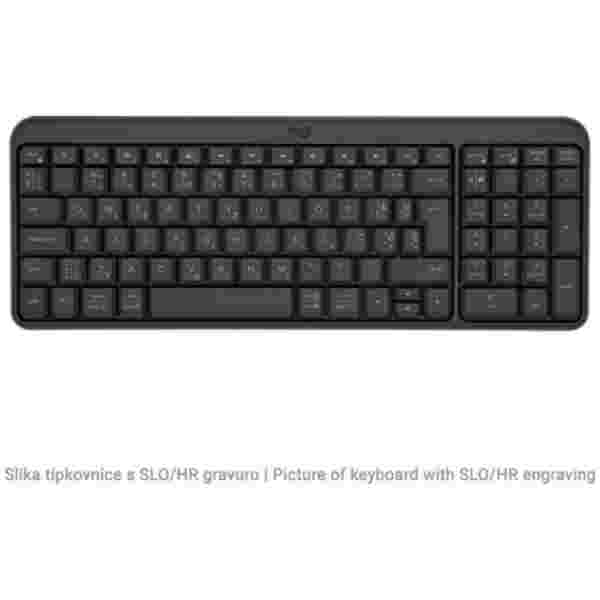 Tipkovnica brezžična Logitech K250 US international | SLO gravura grafitna (920-013451)
