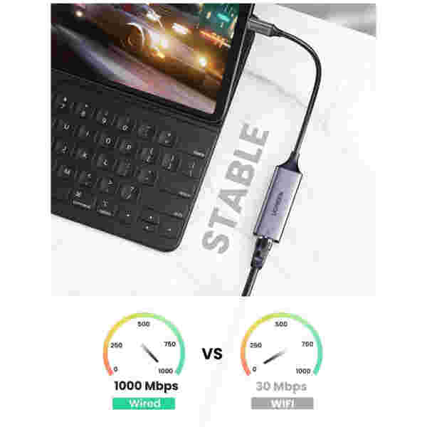 Mrežni adapter USB-C => LAN RJ45 100/1000 Ugreen gigabit (50737) - slika 4