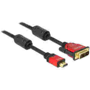 KABEL HDMI/DVI Digital (18+1) M/M  5,0m Delock pozlačeni kontakti (84344)