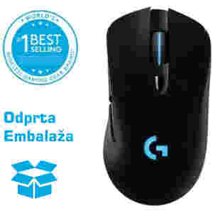 Miš Logitech brezžična G703 Hero LightSpeed optična gaming 6 gumbov 25600DPI črna - odprta embalaža (910-005640-OE)