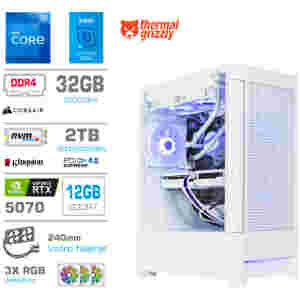 Računalnik MEGA MT S8 i7-12700K/RTX5070/32GB/2TB-4.0/750W/Brez OS/bela RGB + Estetski napajalni kabli [Vijolična / Bela]