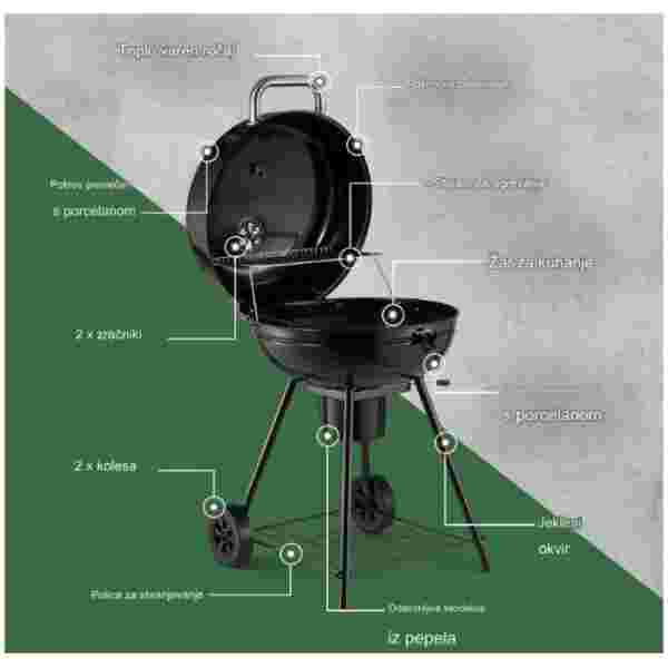 VonHaus Kettle BBQ žar na oglje - slika 5