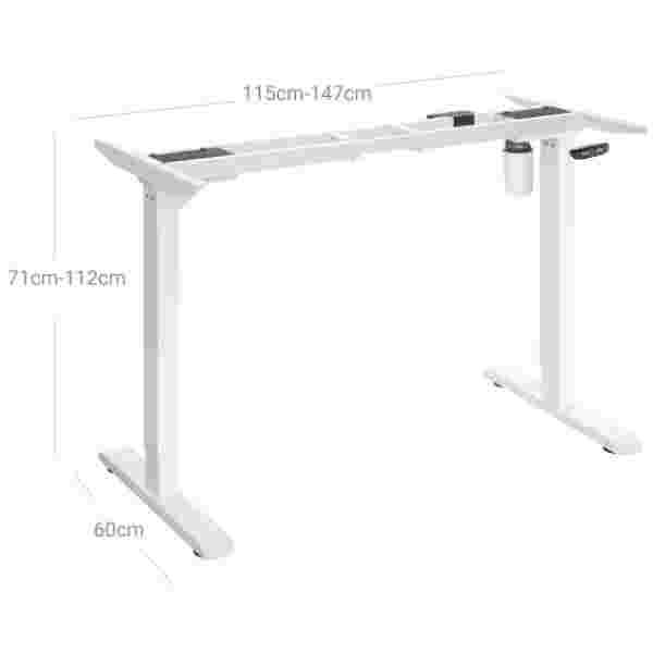 SONGMICS električen Sit/Stand okvir za mizo bel, LSD010W01V1 - slika 5