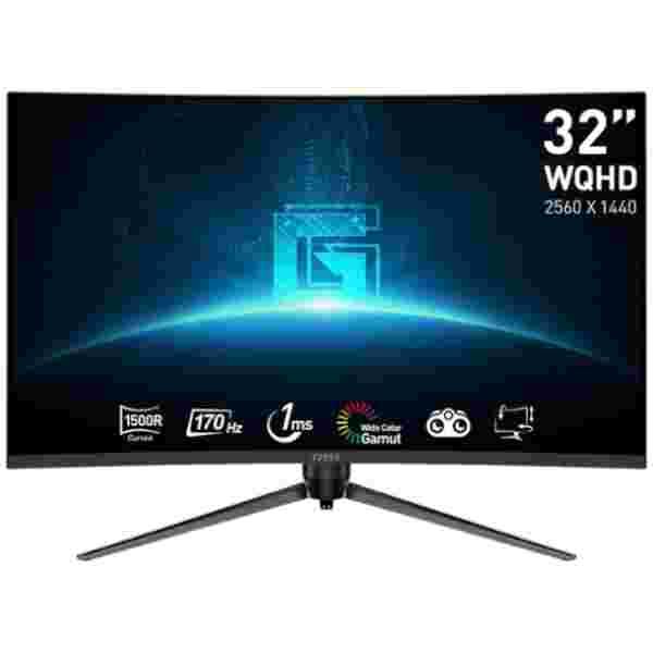 Zaslon MSI G32CQ5P / 31.5" / WQHD / 170Hz / 1ms (MPRT) / ukrivljen / črn - nastavljiv po višini
