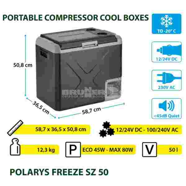 BRUNNER prenosni hladilnik  POLARYS FREEZE SZ 50, 0826054N - slika 5