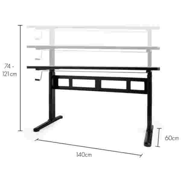 VonHaus nastavljiva Sit&Stand delovna miza črna - slika 3