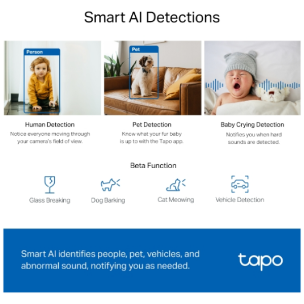 TP-LINK Tapo C220 2k 4MP QHD WiFi Pan/Tilt varnostna kamera - slika 3