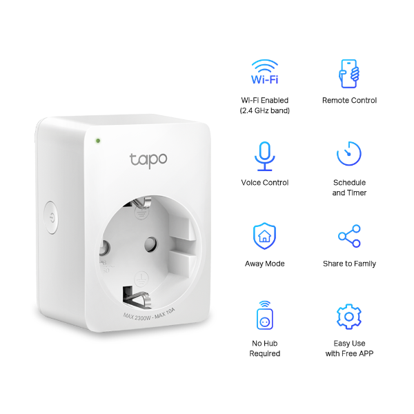 TP-LINK Tapo P100 Mini Smart Wi-Fi vtičnica - 2pack - slika 2