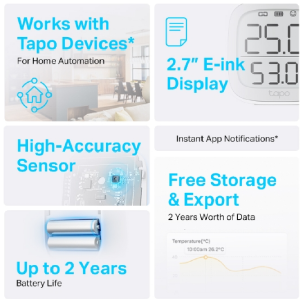 TP-LINK TAPO T315 Smart Temperature & Humidity senzor - slika 3