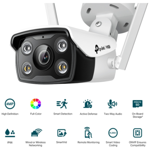 TP-LINK VIGI 4MP zunanja Full-Color Wi-Fi Bullet mrežna kamera (do 2560 × 1440 H.265+ 30fps) - slika 4