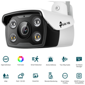 TP-LINK VIGI 4MP zunanja Full-Color Bullet mrežna kamera (do 2560 × 1440 H.265+ 30fps)