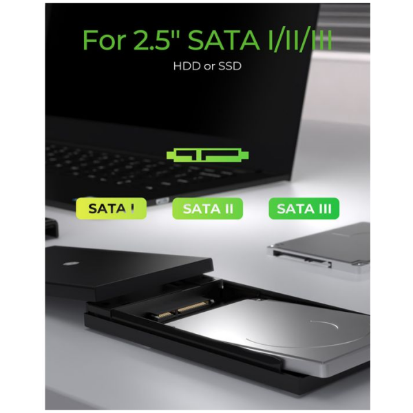 IcyBox IB-200T-C3  USB-C 3.2 ohišje za 2,5" HDD in SSD diske - slika 4